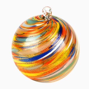 Mehrfarbige Weihnachtskugel aus Blattgold von Made Murano Glas