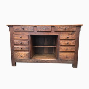 Antique Industrial Oak Cabinet