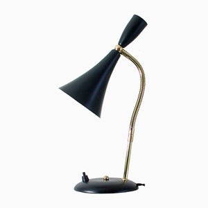 Lámpara de mesa italiana de latón, años 50