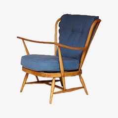 Blauer Vintage Sessel von Lucian Ercolani für Ercol
