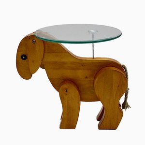 Table Basse en Frêne et Verre, 1970s