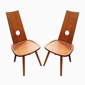 Set of Brutalist Side Chairs, 1970s