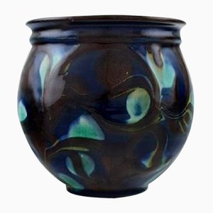 Glasierte Vintage Keramikvase von Kähler