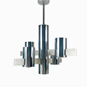 Chrome Chandelier by Gaetano Sciolari, 1960s