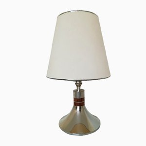 Mid-Century Metal & Wood Table Lamp