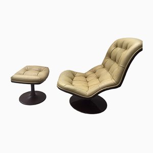 Lounge Chair and Ottoman Set by Georges van Rijck for Beaufort, 1970s, Set of 2