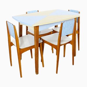 Dining Table and 4 Chairs Set, 1960s