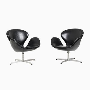 Mid-Century Swan Stühle von Arne Jacobsen für Fritz Hansen, 2er Set