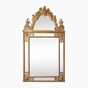 Specchio Regency antico in legno intagliato dorato, Francia