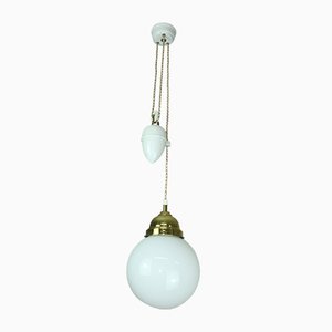 Porcelain and Opaline Glass Chandelier, 1920s