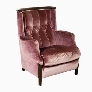 Sillón de terciopelo morado de Giorgetti, años 70