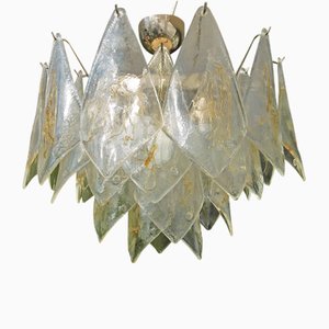 Vintage Italian Murano Glass and Brass Ceiling Lamp from La Murrina