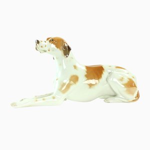 Vintage Porcelain Dog Sculpture from Lomonosov, 1950s