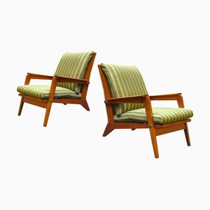 Teak Lounge Chairs, 1950s, Set of 2