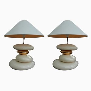 Große Tischlampen aus Keramik von Francois Chatain, 1980er, 2er Set