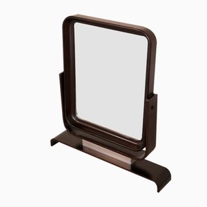 Mid-Century Lacquered Wood-Framed Table Mirror