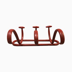 Antique Model S3 Red Bentwood Coat Rack by Thonet