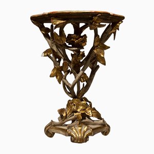 Antique Gilded and Lacquered Console Tables, Set of 2