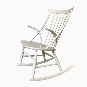 Rocking Chair No.3 par Illum Wikkelsø pour Niels Eilersen, Danemark, 1950s