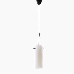 Scandinavian Modern Glass and Teak Pendant Lamp by Uno & Östen Kristiansson for Luxus, 1960s