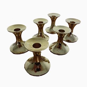 Gold-Plated Candle Holders from BSF, 1960s, Set of 6