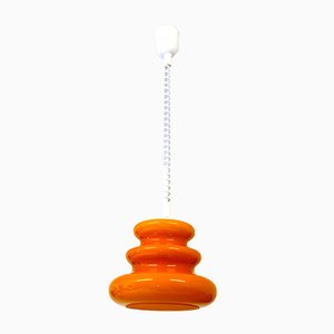 Orangefarbene österreichische Deckenlampe von Stölzle, 1960er