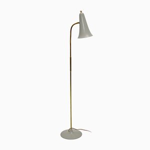 Danish Brass Floor Lamp, 1950s