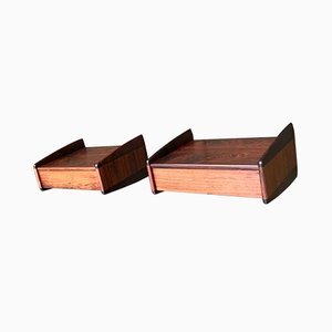 Danish Rosewood Floating Nightstands by Melvin Mikkelsen for Melvin Mikkelsen, 1960s, Set of 2