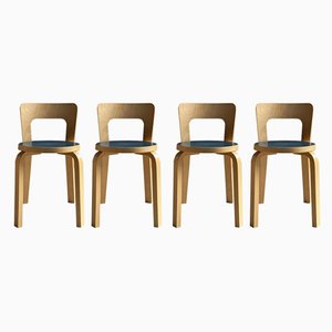 Model 65 Dining Chairs by Alvar Aalto for Artek, 1950s, Set of 4