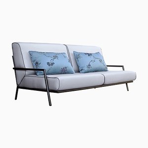 Iron, Fabric, & Bronze Colored 2-Seat Sofa by Jacobo Ventura for CA Spanish Handicraft