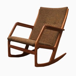 Rocking-chair Modèle 100 Mid-Century en Teck par Søren Georg Jensen pour Kubus Møbler, Danemark, années 60