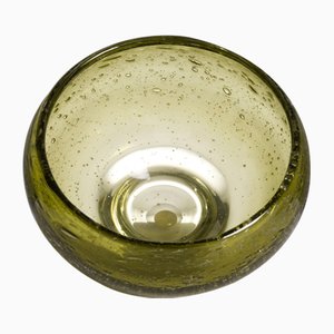 Cuenco Mid-Century de vidrio verde