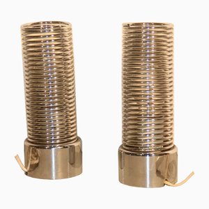 Spiralförmige Tischlampen aus Stahl von Targetti Sankey für Guzzini, 1970er, 2er Set
