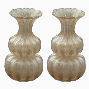 Mid-Century Italian Murano Glass Vases from Barovier & Toso, 1950s, Set of 2