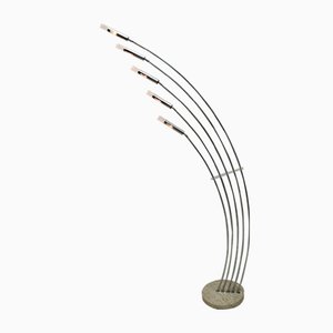 Lampadaire en Métal, Chrome et Verre Acrylique, Italie, 1960s