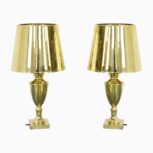 Brass Casino Table Lamps, 1930s, Set of 2