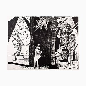 Lithographie The Rat Race par Damien Deroubaix, 2017