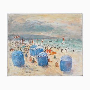 Ciel Orageux sur la Plage Oil Painting by Jean-Jacques René