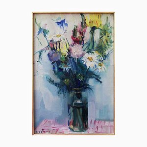 Bouquet de Fleurs Huile sur Toile par Paul Collomb