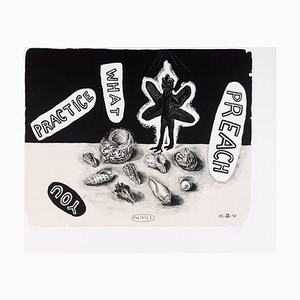 Practice What you Preach Lithograph by Damine Deroubaix, 2017