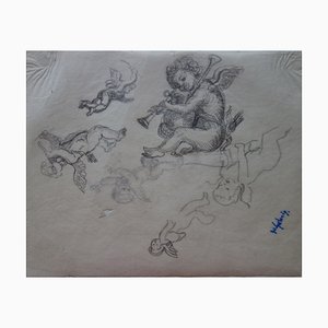 Etudes de Cupidon musicien Lithographie von Demetrios Galanis