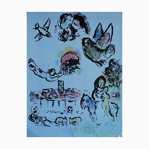 Lithographie Nocturnal par Marc Chagall