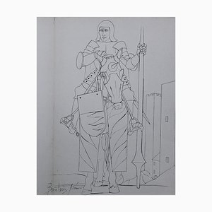 Gravure à l'Eau-Forte Sienne, Soldat par Pierre-Yves Trémois