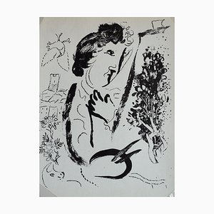Auto Portrait Lithograph by Marc Chagall
