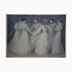 Henri LE SIDANER - Dancing Circle, 1897, litografía original firmada