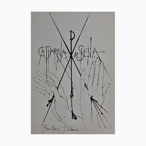 Pierre-Yves Trémois - Sienne, Catharina di Siena - Pointe sèche signée - 1963