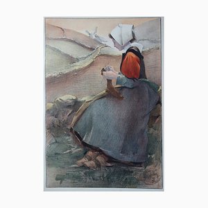 Jacques Wely - Fleur de Lande, Lithographie originale signée (1897)