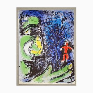 Litografía The Profil of the Red Child original de Marc Chagall, 1960