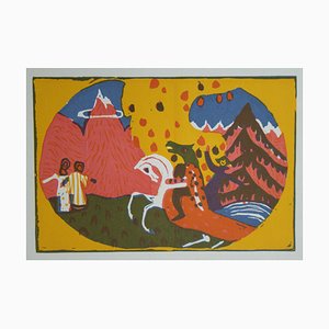 Mountains Woodcut Reprint by Vassily Kandinsky, 1913