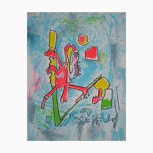 Litografia T'ou't Se Tient di Roberto Matta, 1975